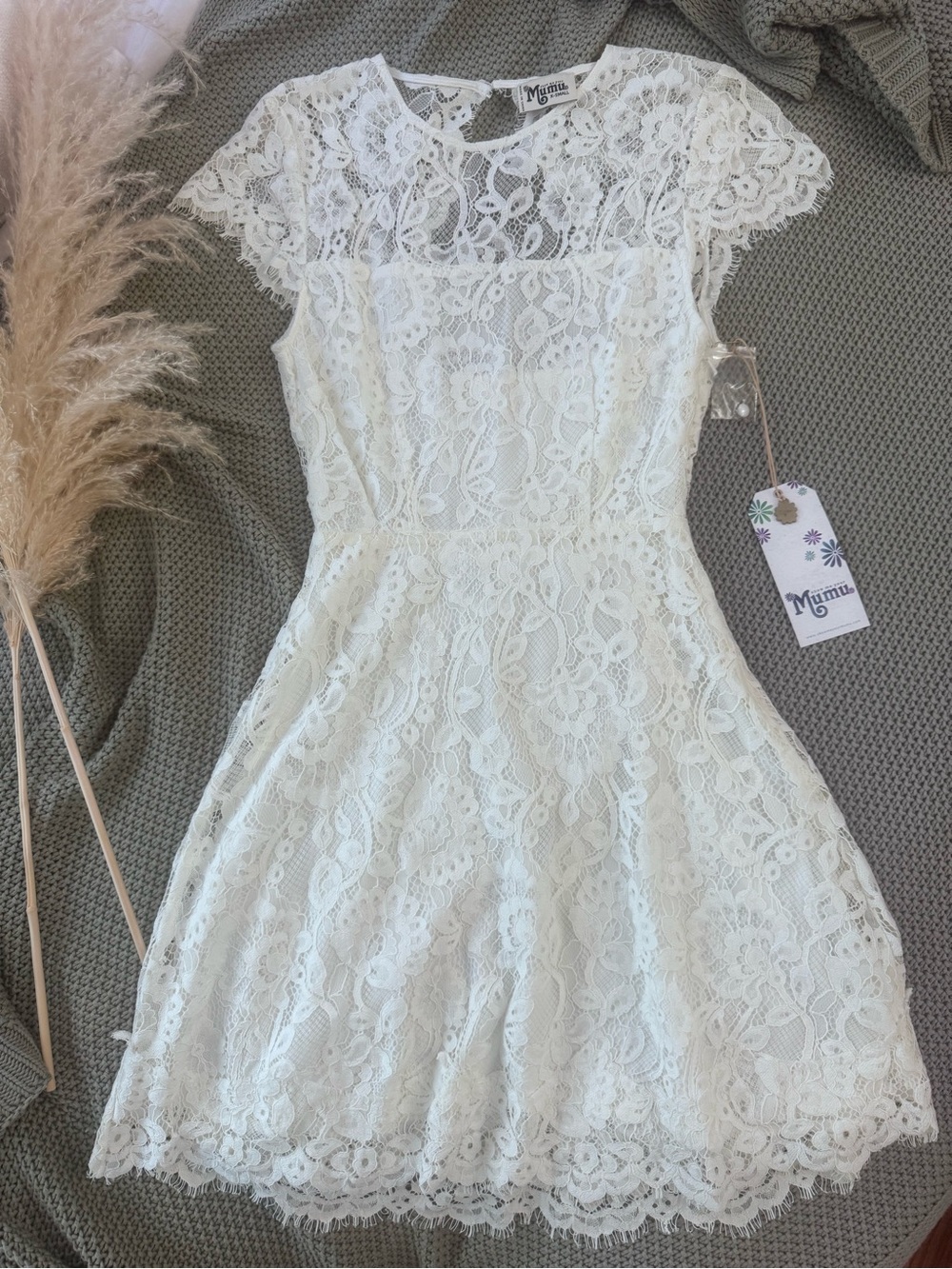 ✨ NWT Show Me Your Mumu Alyce Dress – Darling Lace White – XS ✨